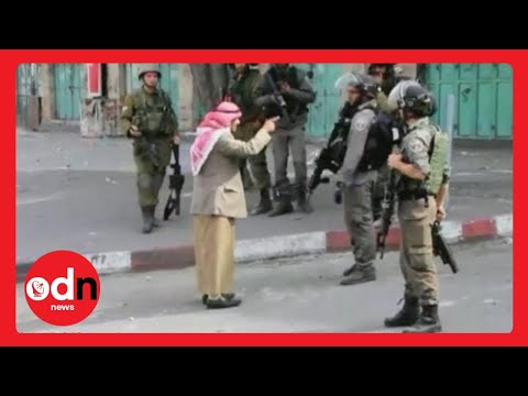 Elderly Palestinian man confronts armed Israeli soldiers before collapsing